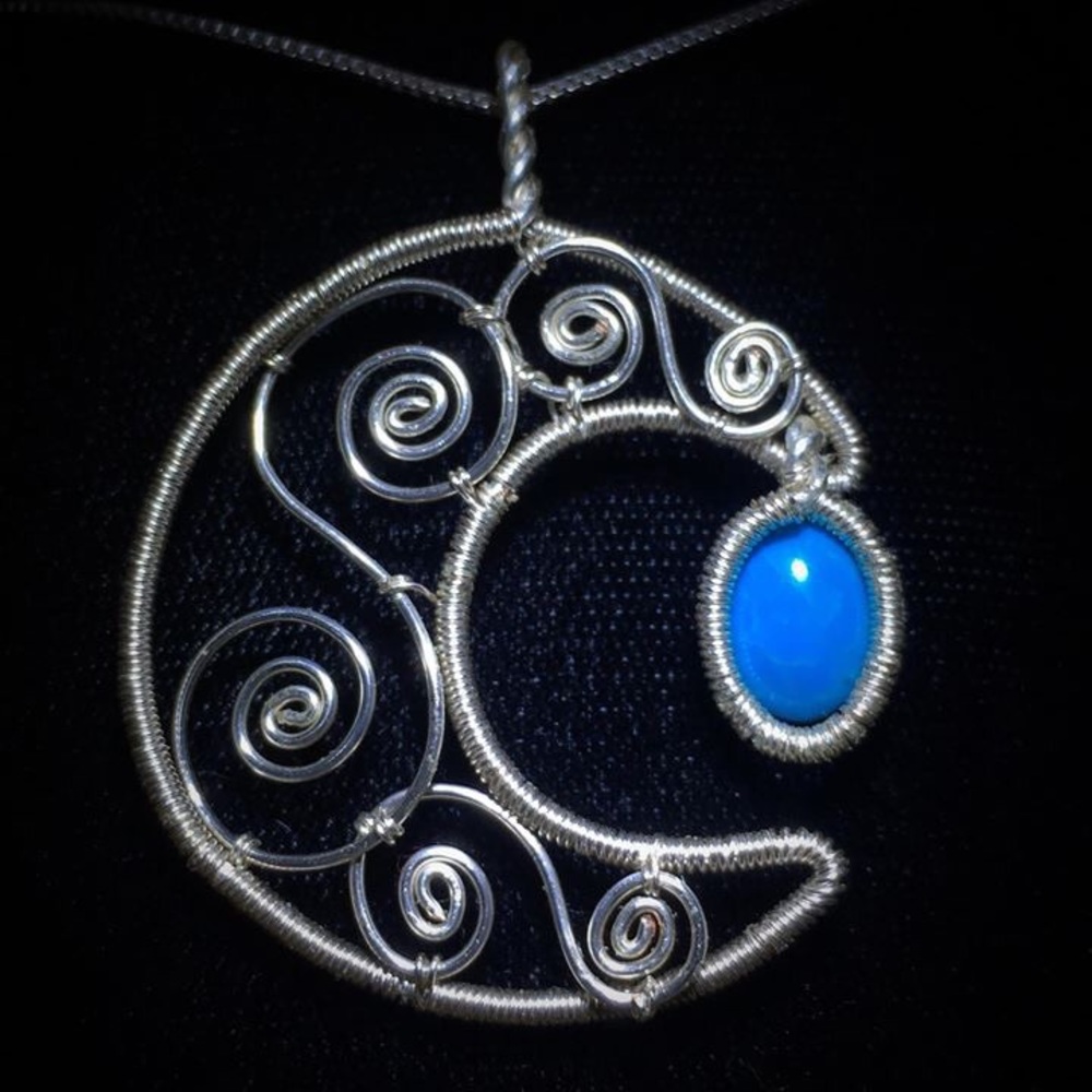 Chrysocolla moon necklace 🌙💙
